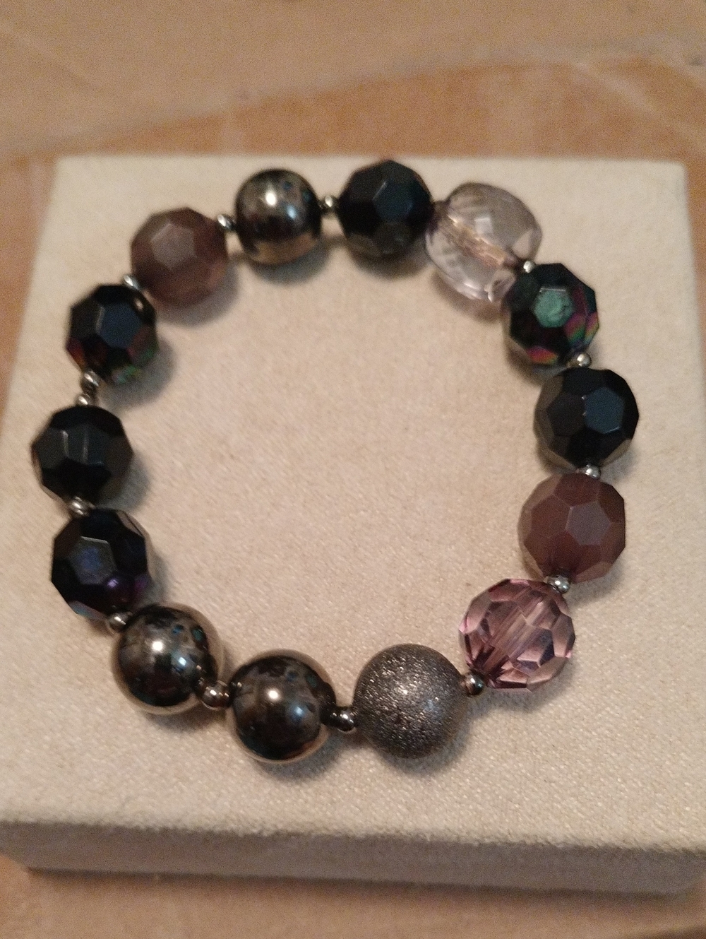 Multi-Color Faceted Bead Stretch Bracelet - Women Jewelry